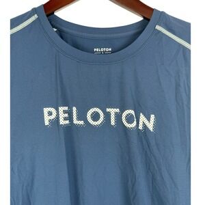 Peloton Mens Activewear T-Shirt Short Sleeve Athletic Top Blue‎ Large